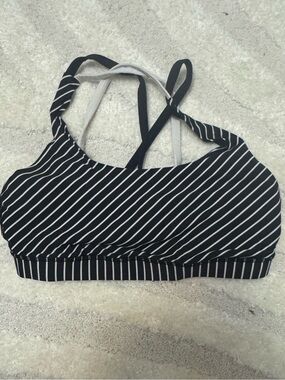 Lululemon energy bra black and white stripe